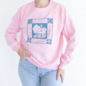 Vintage  90's Canadian Sportswear Burlington Ontario Pink CrewNeck Sweater L